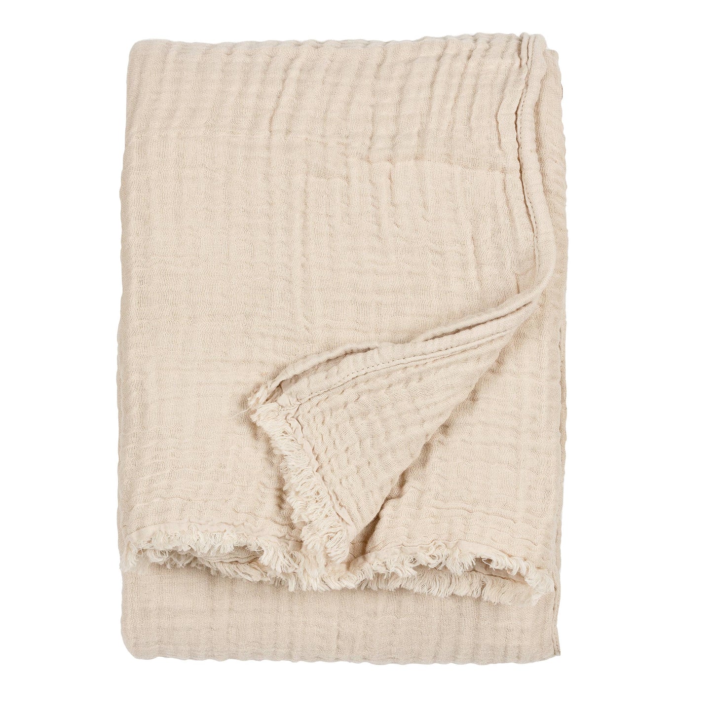 Lark Baumwoll-Muslin Plaid in Naturfarben