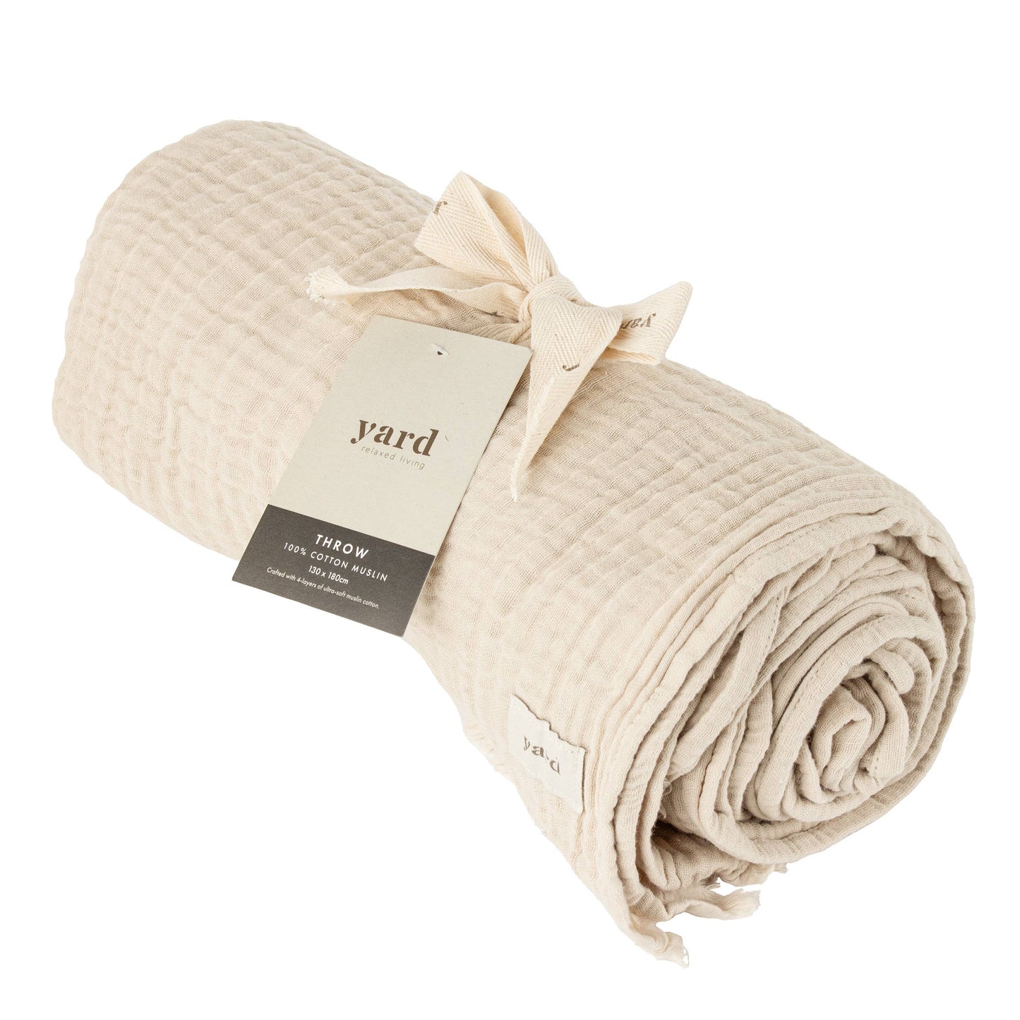 Lark Baumwoll-Muslin Plaid in Naturfarben