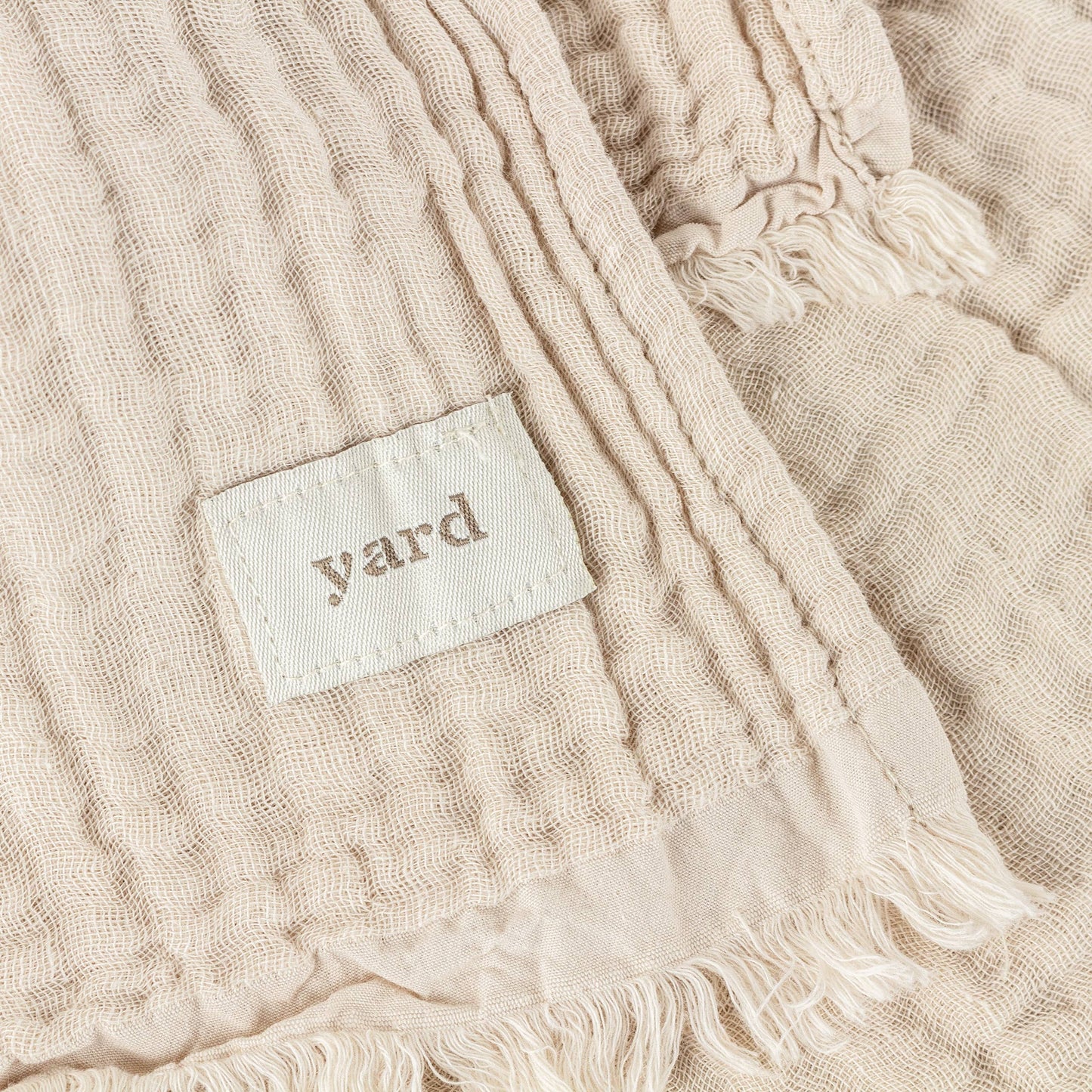 Lark Baumwoll-Muslin Plaid in Naturfarben