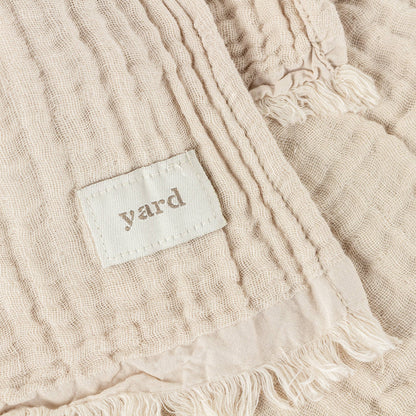 Lark Baumwoll-Muslin Plaid in Naturfarben