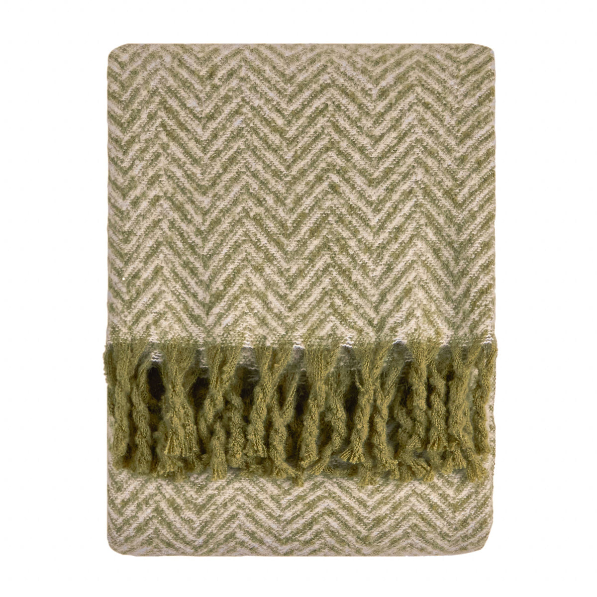 Tweedie gebürstetes Fischgrät-Plaid, grün