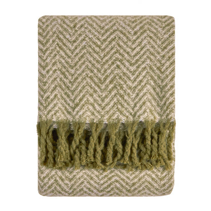 Tweedie gebürstetes Fischgrät-Plaid, grün