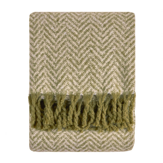 Tweedie gebürstetes Fischgrät-Plaid, grün
