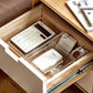 schublade mit organisierte büromaterialien in kleine  transparente acryl boxen