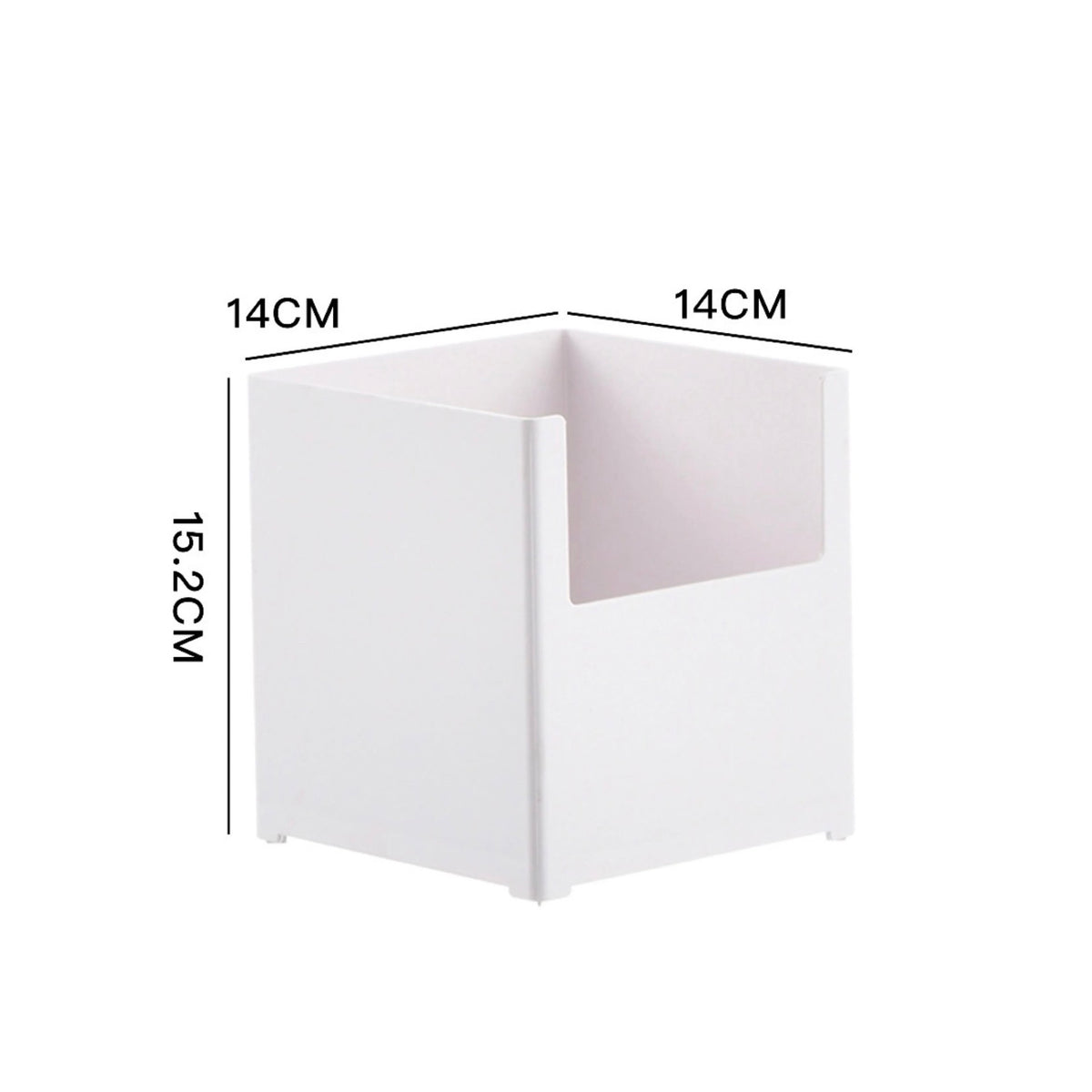 Kleine Aufbewahrungsbox 14x14x15 cm – Stapelbar & Weiß