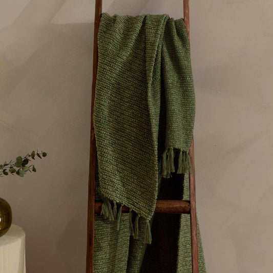 Candar Boucle-Überwurf mit Strukturmuster, Khaki