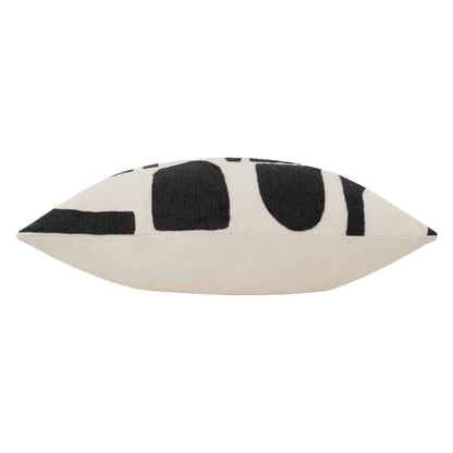 Besticktes Kissen Hallam aus Baumwolle Mono