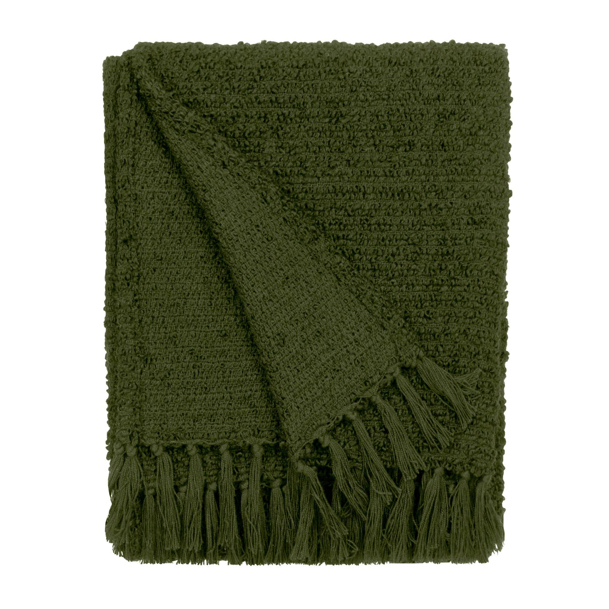 Candar Boucle-Überwurf mit Strukturmuster, Khaki
