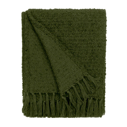 Candar Boucle-Überwurf mit Strukturmuster, Khaki