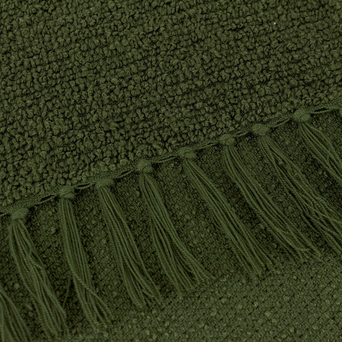 Candar Boucle-Überwurf mit Strukturmuster, Khaki