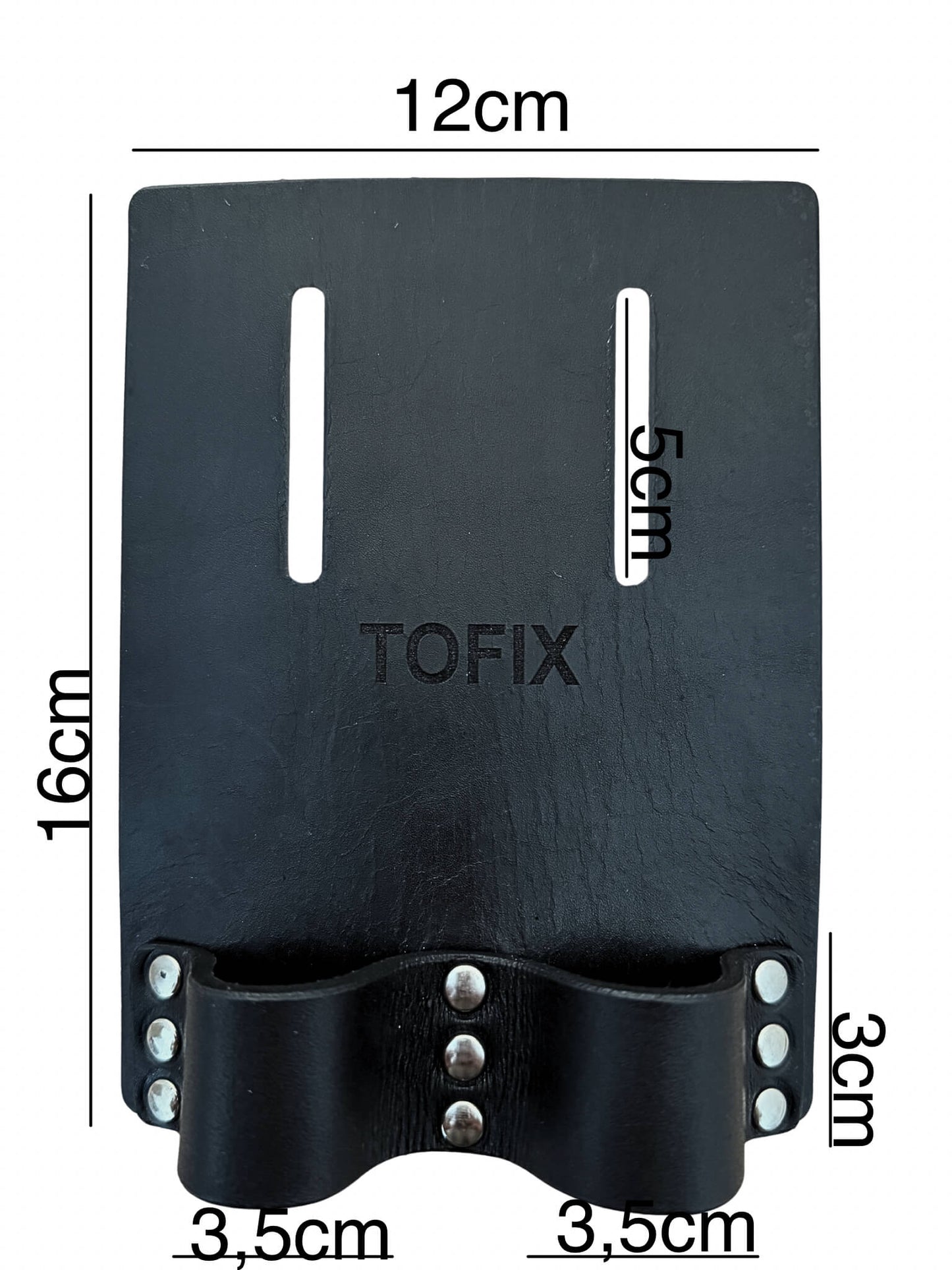 TOFIX Lederhalter für Iselägger aus Echtleder mit Maßangaben – 12 cm Breite, 16 cm Höhe, Werkzeughalter für Zange und Bindehaken