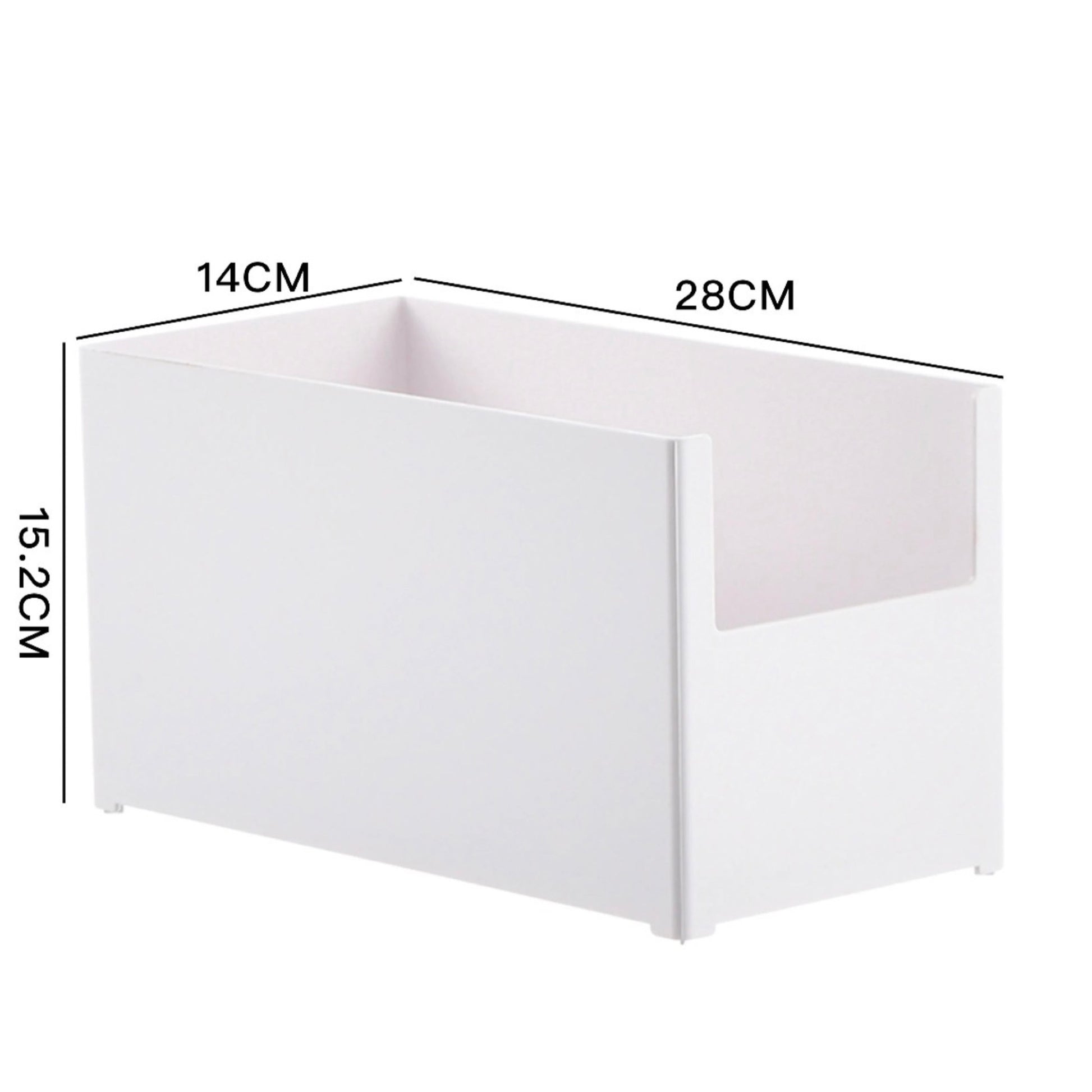 schmale aufbewahrung Schmale Aufbewahrungsbox 28x14x15 cm – Stapelbar & Weiß